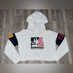 Polo Ralph Lauren Hoodie Womens Large P-15 Offshore Sailing Collection Cropped